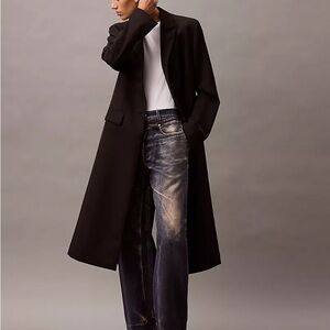 Calvin Klein Women's Long Black Wool Coat